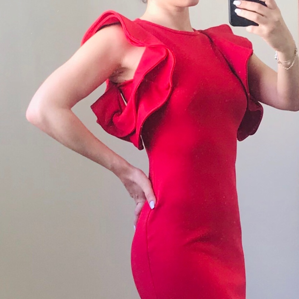 Red prom party dress 36